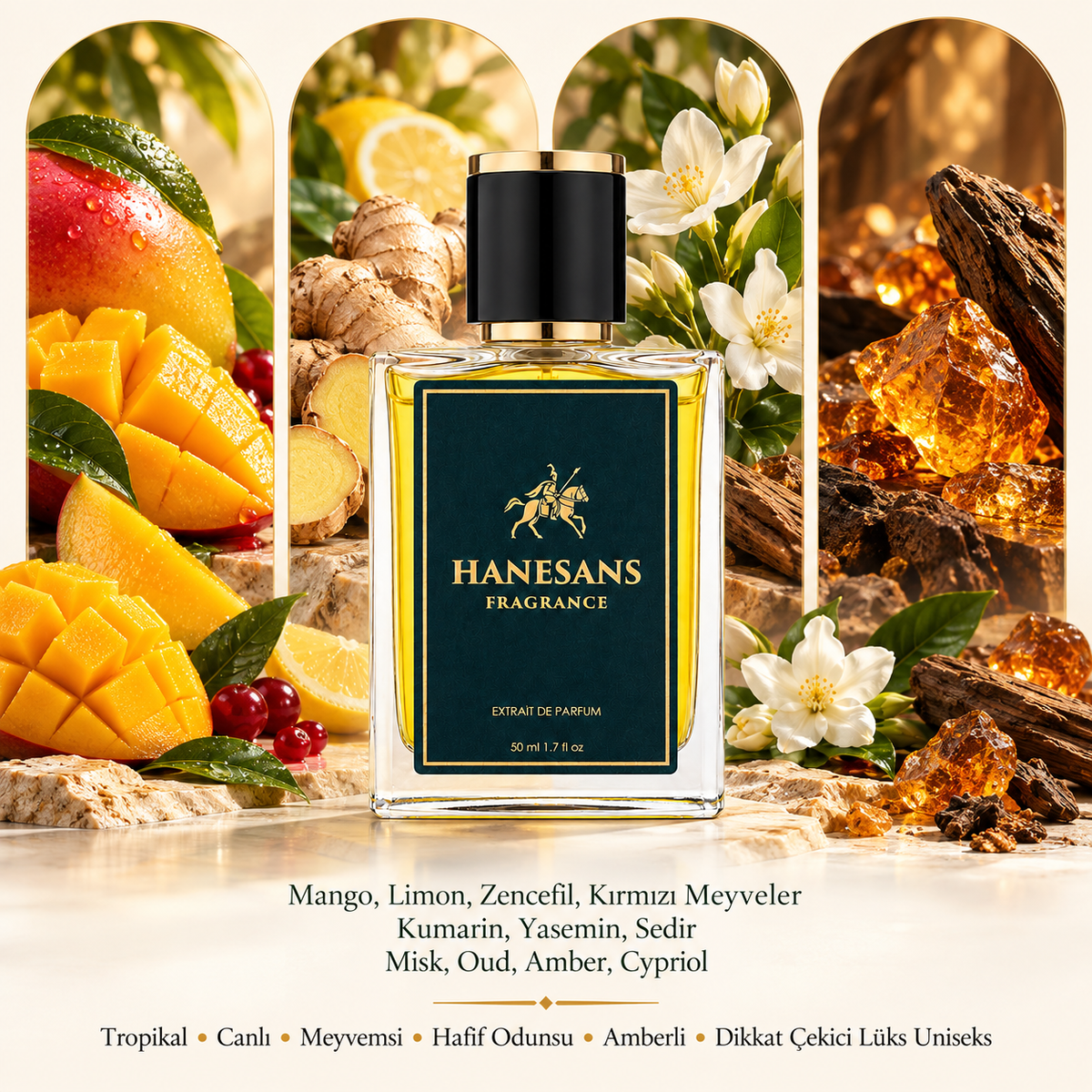 God of Fire extrait de parfüm detay görseli – Hanesans Fragrance